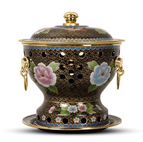 NHDVDVAV Cloisonné-Kupfer-Hot Pot, Vintage-Chinesisch, Traditionell, für Eine Person, Kleiner Kupfertopf, Peking, Kleiner Fetter Kuh-Hot Pot, Emaillierter Kupfer-Hot Pot,D