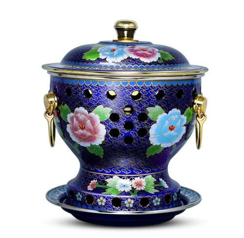 NHDVDVAV Kleiner Kupfertopf für Eine Person, Cloisonné-Kupfer-Hot Pot, Alter Chinesischer Traditioneller Shabu-Kocher für Alkohol, Kleiner Kupfertopf, Kommerzieller Kupfer-Hot Pot,F